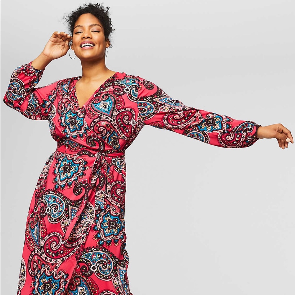 Ann Taylor Loft - Paisley Wrap Dress - Size 16